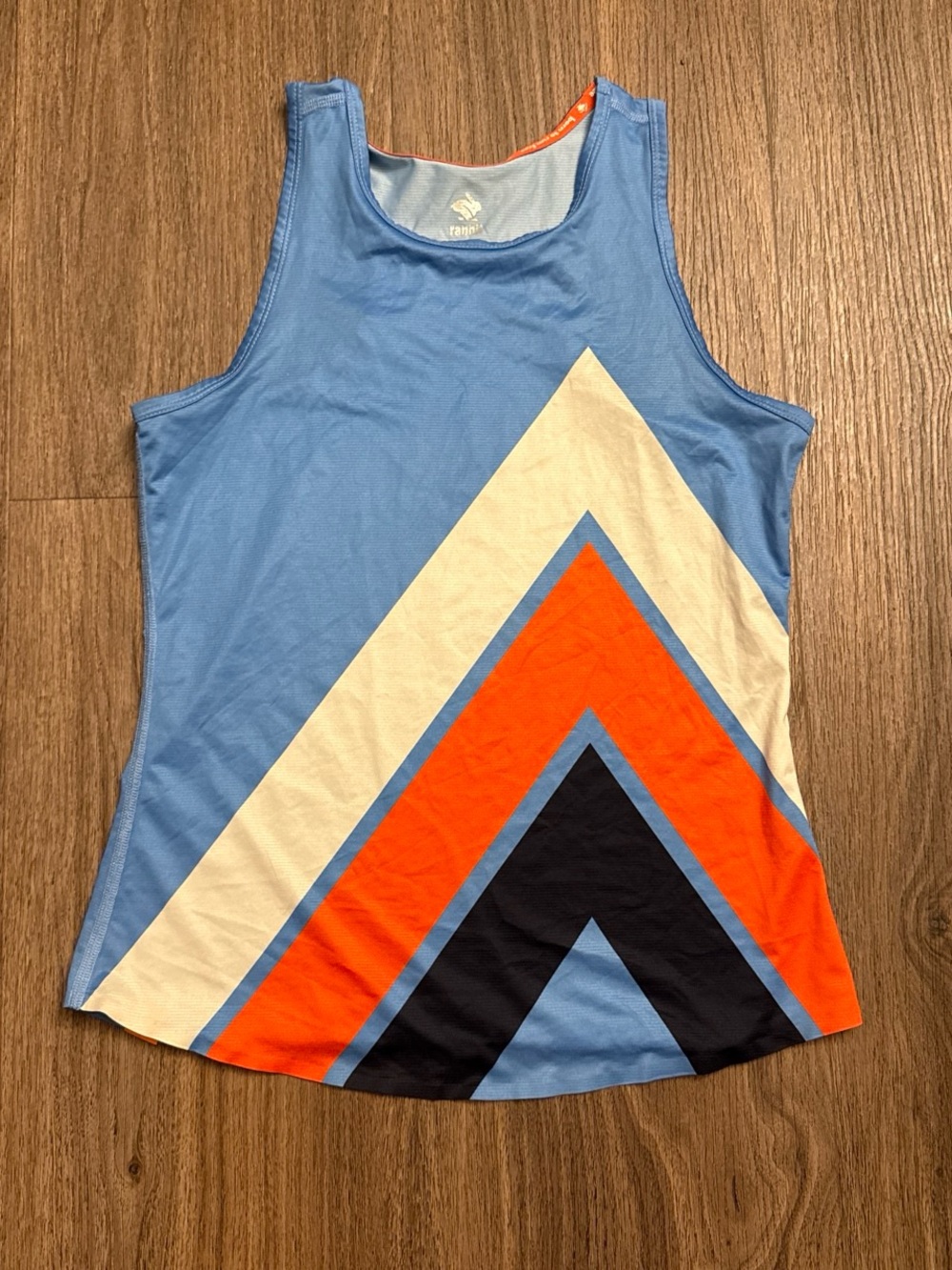 Rabbit running  Blue Chevron Tank Top with Orange and Navy  size Xs  $75 Msrp